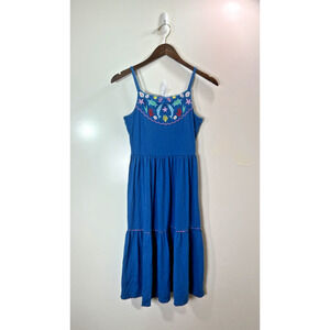 Boden Girl's Embroidered Sundress Size 11-12Y Blue Sea Animals Beachy Colorful‎